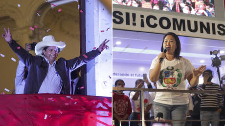 Leftist Castillo wins popular vote in Peru, as supporters of unyielding rival Fujimori declare themselves presidents-elect
