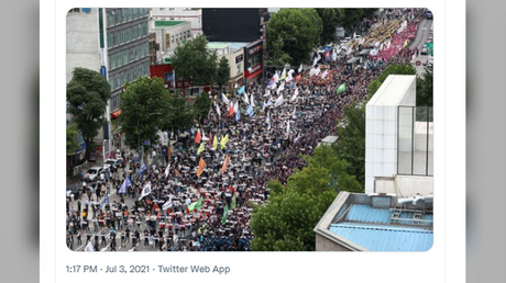 ‘Workplace deaths & dismissals scarier than Covid’: Labor unions hold massive rally in Seoul despite PM’s warning (PHOTOS)