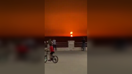 MASSIVE FIREBALL off Azerbaijan coast, ministry blames volcano