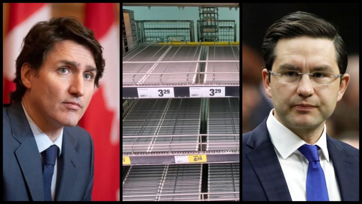 EMPTY SHELVES: Pierre Poilievre calls out Justin Trudeau for attack on truckers
